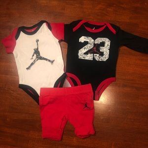 Matching Black & Red Jordan Outfit
